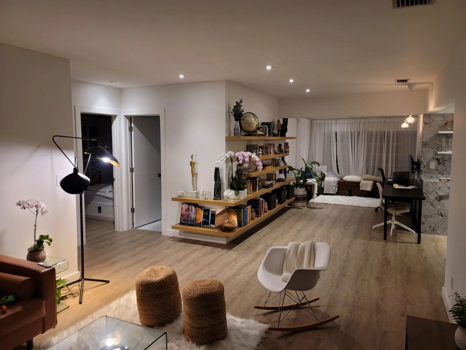 Home remodel completed, modern living room delivered in Miami, FL